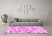 Machine Washable Abstract Pink Modern Rug in a Living Room, wshabs877pnk