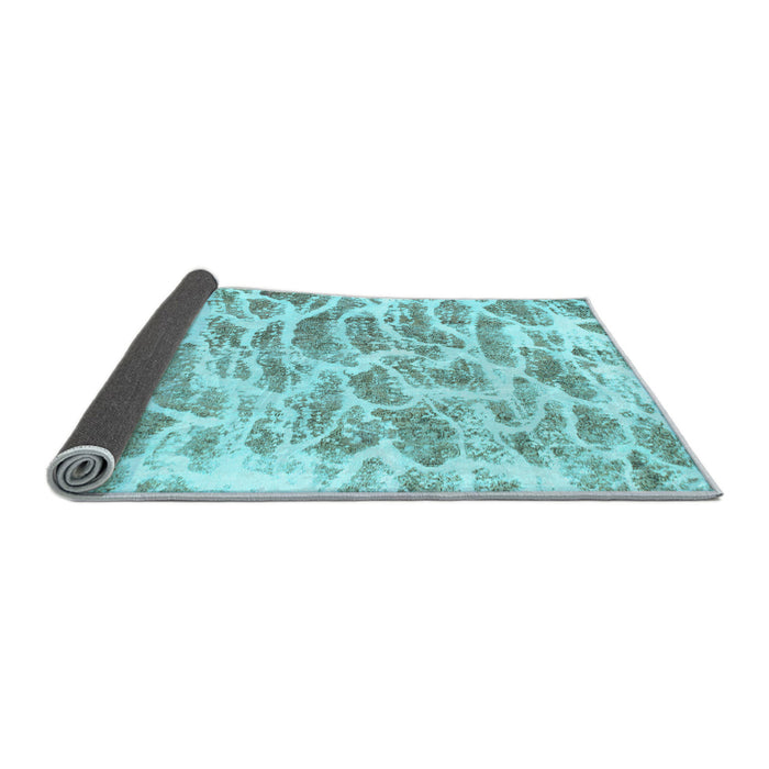Sideview of Abstract Light Blue Modern Rug, abs877lblu
