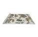 Sideview of Machine Washable Abstract Dark Almond Brown Rug, wshabs878