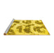 Sideview of Machine Washable Abstract Yellow Modern Rug, wshabs878yw