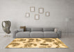 Machine Washable Abstract Brown Modern Rug in a Living Room,, wshabs878brn