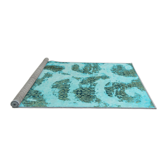 Sideview of Machine Washable Abstract Light Blue Modern Rug, wshabs878lblu