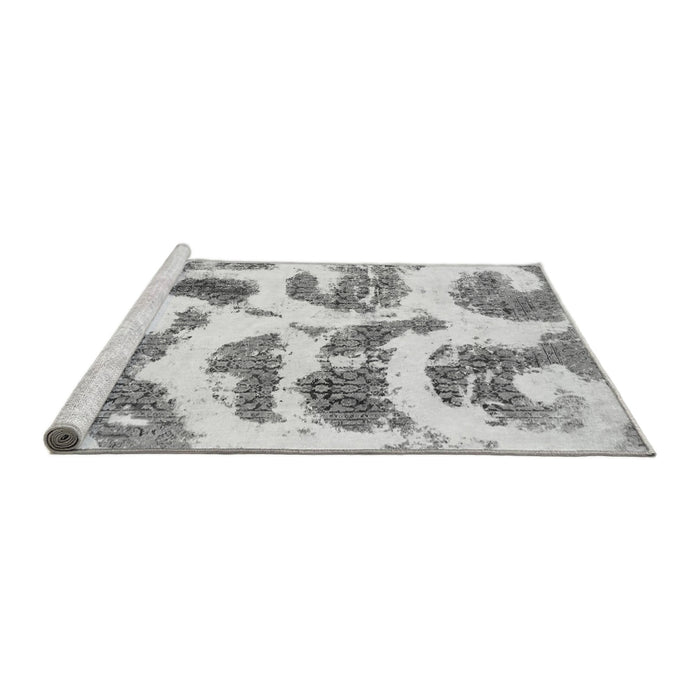 Sideview of Machine Washable Abstract Gray Modern Rug, wshabs878gry