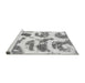 Sideview of Machine Washable Abstract Gray Modern Rug, wshabs878gry