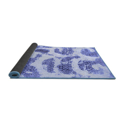Sideview of Abstract Blue Modern Rug, abs878blu