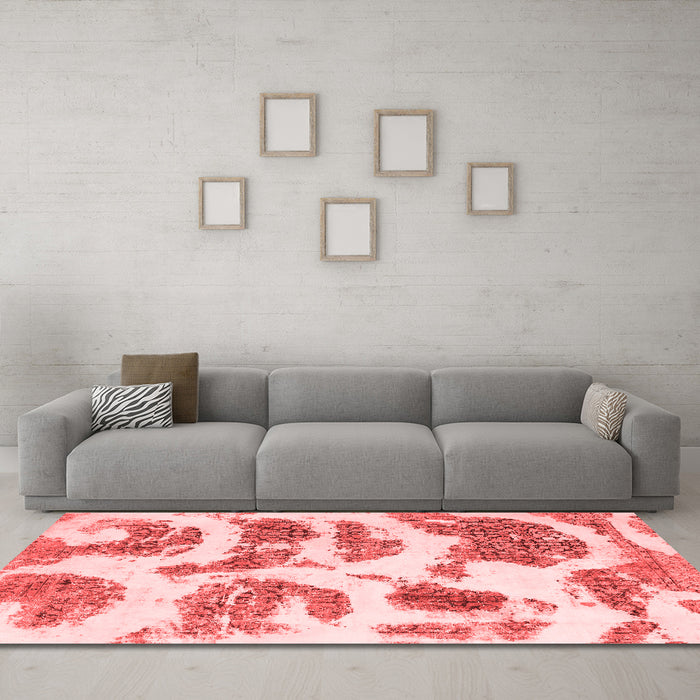Modern Red Washable Rugs
