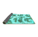 Sideview of Abstract Turquoise Modern Rug, abs878turq