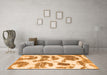 Machine Washable Abstract Orange Modern Area Rugs in a Living Room, wshabs878org