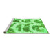 Sideview of Machine Washable Abstract Green Modern Area Rugs, wshabs878grn