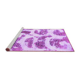 Sideview of Machine Washable Abstract Purple Modern Area Rugs, wshabs878pur