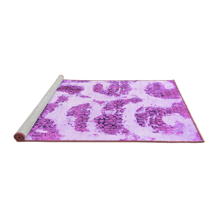 Sideview of Machine Washable Abstract Purple Modern Area Rugs, wshabs878pur