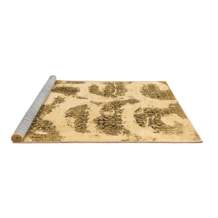 Sideview of Machine Washable Abstract Brown Modern Rug, wshabs878brn