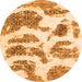 Round Abstract Orange Modern Rug, abs878org