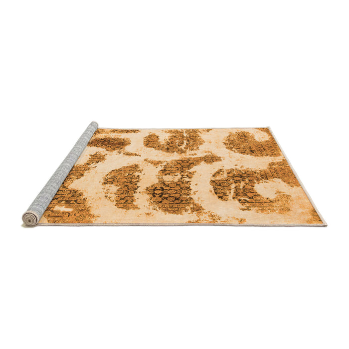 Sideview of Machine Washable Abstract Orange Modern Area Rugs, wshabs878org