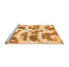 Sideview of Machine Washable Abstract Orange Modern Area Rugs, wshabs878org