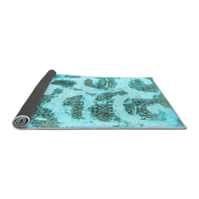 Sideview of Abstract Light Blue Modern Rug, abs878lblu