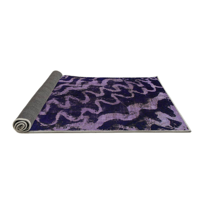 Sideview of Abstract French Lilac Purple Modern Rug, abs879