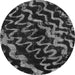 Round Abstract Gray Modern Rug, abs879gry