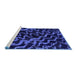 Sideview of Machine Washable Abstract Blue Modern Rug, wshabs879blu