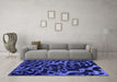 Machine Washable Abstract Blue Modern Rug in a Living Room, wshabs879blu