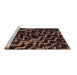 Sideview of Machine Washable Abstract Brown Modern Rug, wshabs879brn