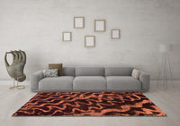 Machine Washable Abstract Orange Modern Rug, wshabs879org