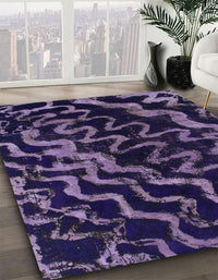 Abstract French Lilac Purple Modern Rug, abs879