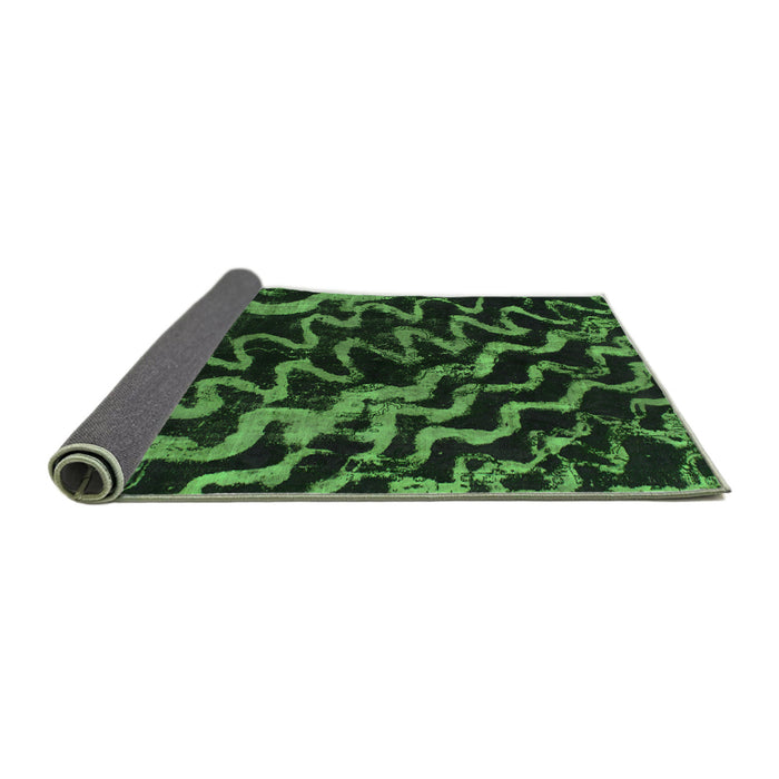 Sideview of Abstract Green Modern Rug, abs879grn