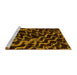 Sideview of Machine Washable Abstract Yellow Modern Rug, wshabs879yw