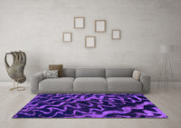 Machine Washable Abstract Purple Modern Rug, wshabs879pur