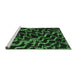 Sideview of Machine Washable Abstract Emerald Green Modern Area Rugs, wshabs879emgrn