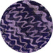 Round Machine Washable Abstract French Lilac Purple Rug, wshabs879