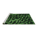 Sideview of Machine Washable Abstract Green Modern Area Rugs, wshabs879grn