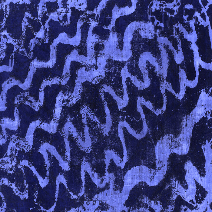 Square Machine Washable Abstract Blue Modern Rug, wshabs879blu