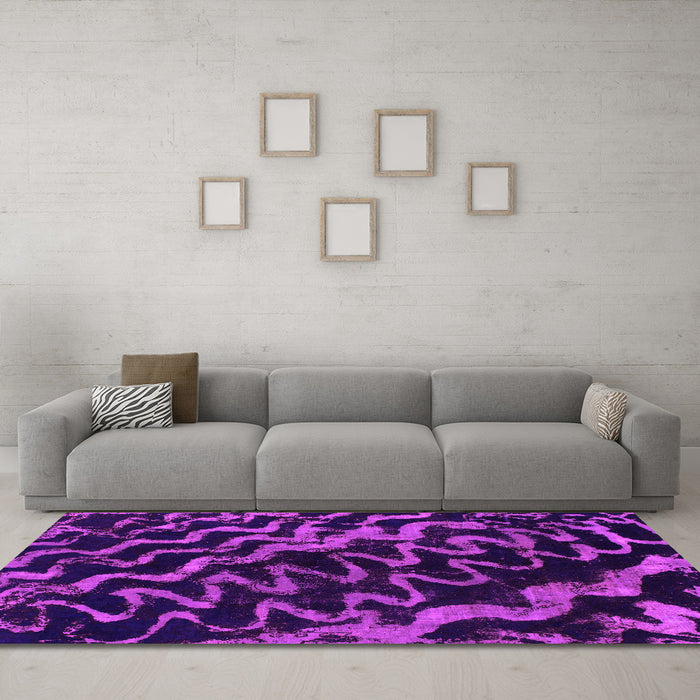 Machine Washable Abstract Pink Modern Rug in a Living Room, wshabs879pnk