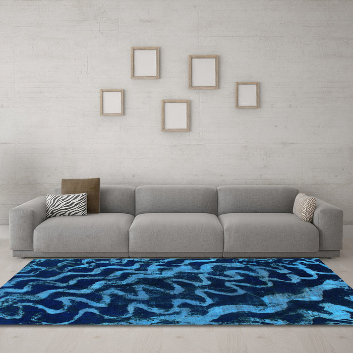 Machine Washable Abstract Light Blue Modern Rug in a Living Room, wshabs879lblu