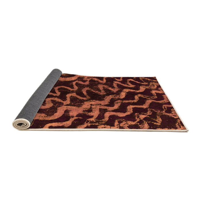 Sideview of Abstract Orange Modern Rug, abs879org
