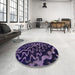 Round Abstract French Lilac Purple Modern Rug in a Office, abs879