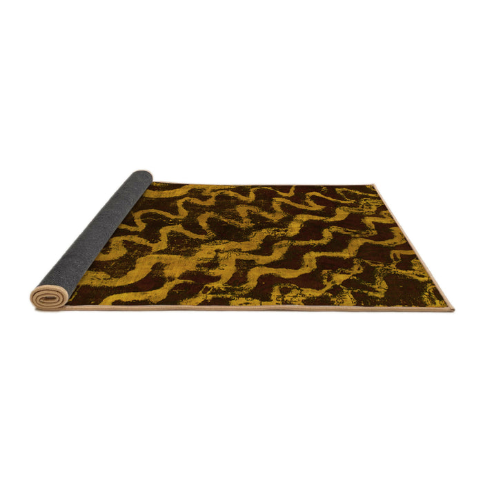 Sideview of Abstract Yellow Modern Rug, abs879yw