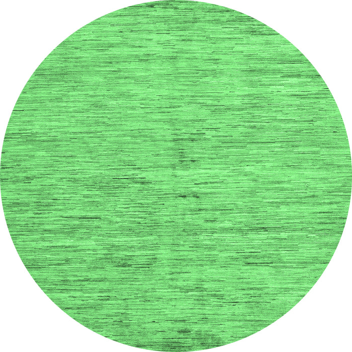 Round Machine Washable Solid Emerald Green Modern Area Rugs, wshabs87emgrn