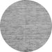 Round Solid Gray Modern Rug, abs87gry