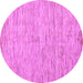 Round Machine Washable Solid Purple Modern Area Rugs, wshabs87pur