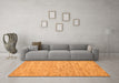 Machine Washable Solid Orange Modern Area Rugs in a Living Room, wshabs87org