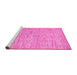 Sideview of Machine Washable Solid Pink Modern Rug, wshabs87pnk