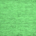 Square Machine Washable Solid Emerald Green Modern Area Rugs, wshabs87emgrn