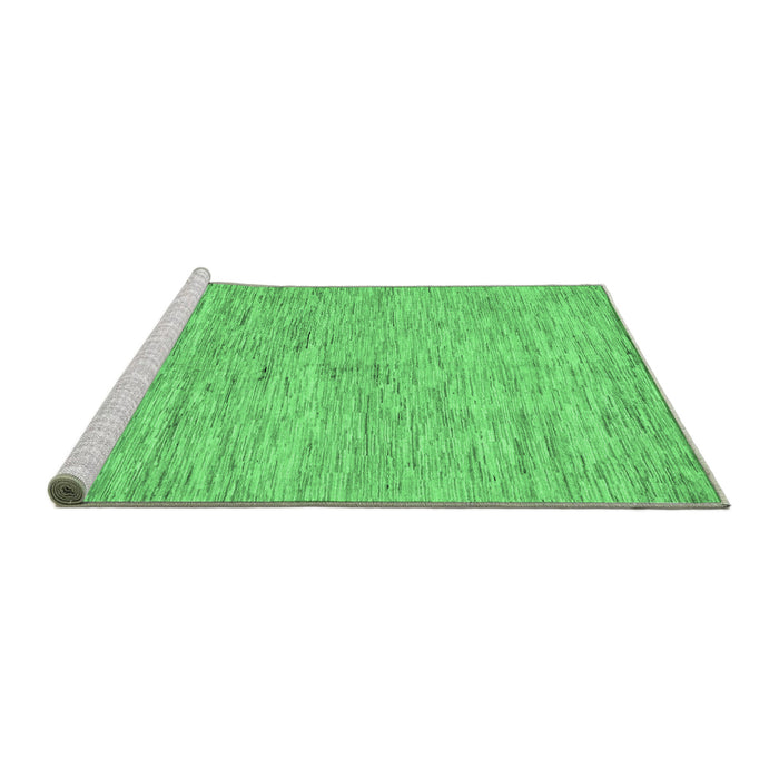 Sideview of Machine Washable Solid Emerald Green Modern Area Rugs, wshabs87emgrn