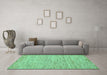 Machine Washable Solid Turquoise Modern Area Rugs in a Living Room,, wshabs87turq