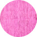 Round Solid Pink Modern Rug, abs87pnk