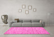 Machine Washable Solid Pink Modern Rug in a Living Room, wshabs87pnk