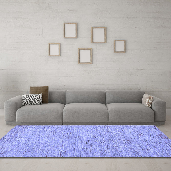 Machine Washable Solid Blue Modern Rug in a Living Room, wshabs87blu